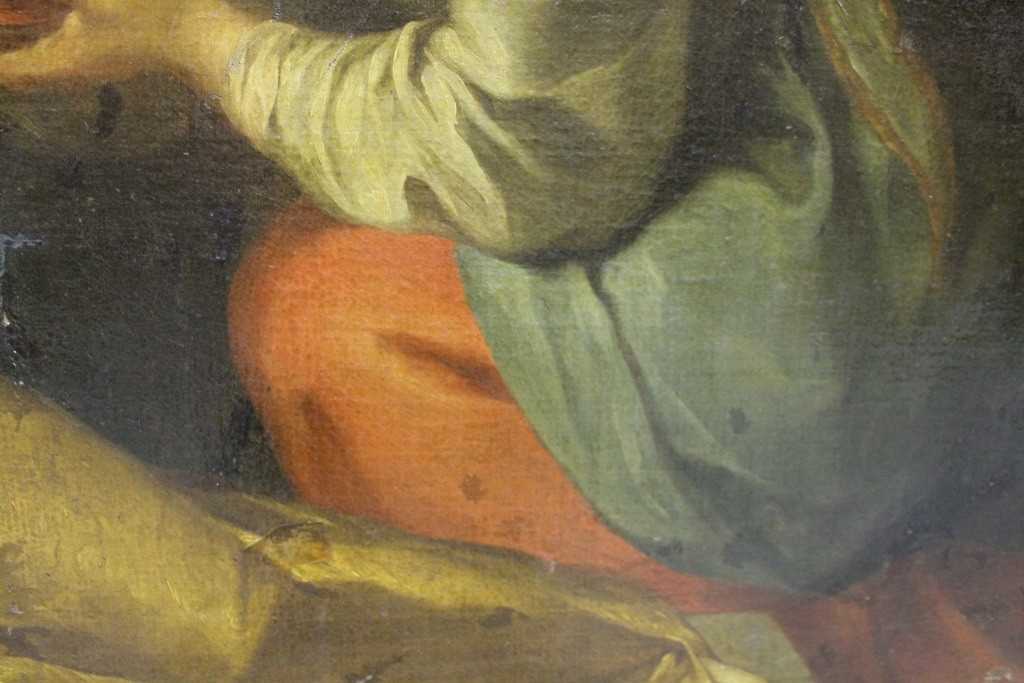 Фрагмент картины Франческо Ванни «Мученичество Святой Цецилии» с&nbsp;изображением коленей благочестивой девы в&nbsp;правой части БСИИ ASG, инв. № 04-1512