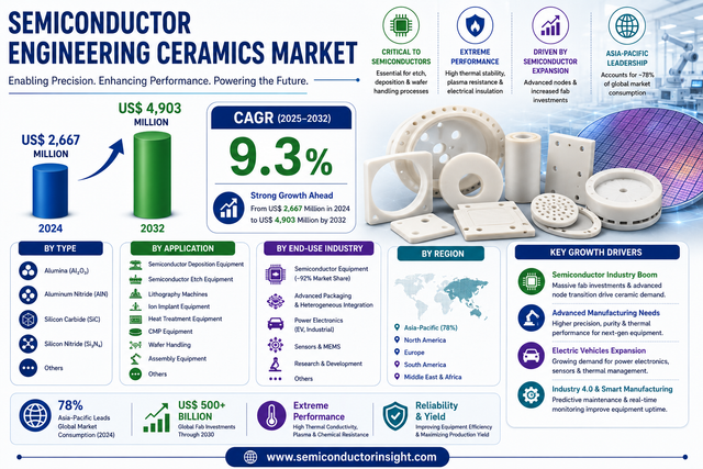Semiconductor Ceramics Market CAGR 9.3% by 2034
