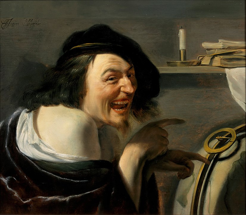 Смеющийся Демокрит кисти голландского художника Иоанна Мореелсе, ок.1630&nbsp;г.