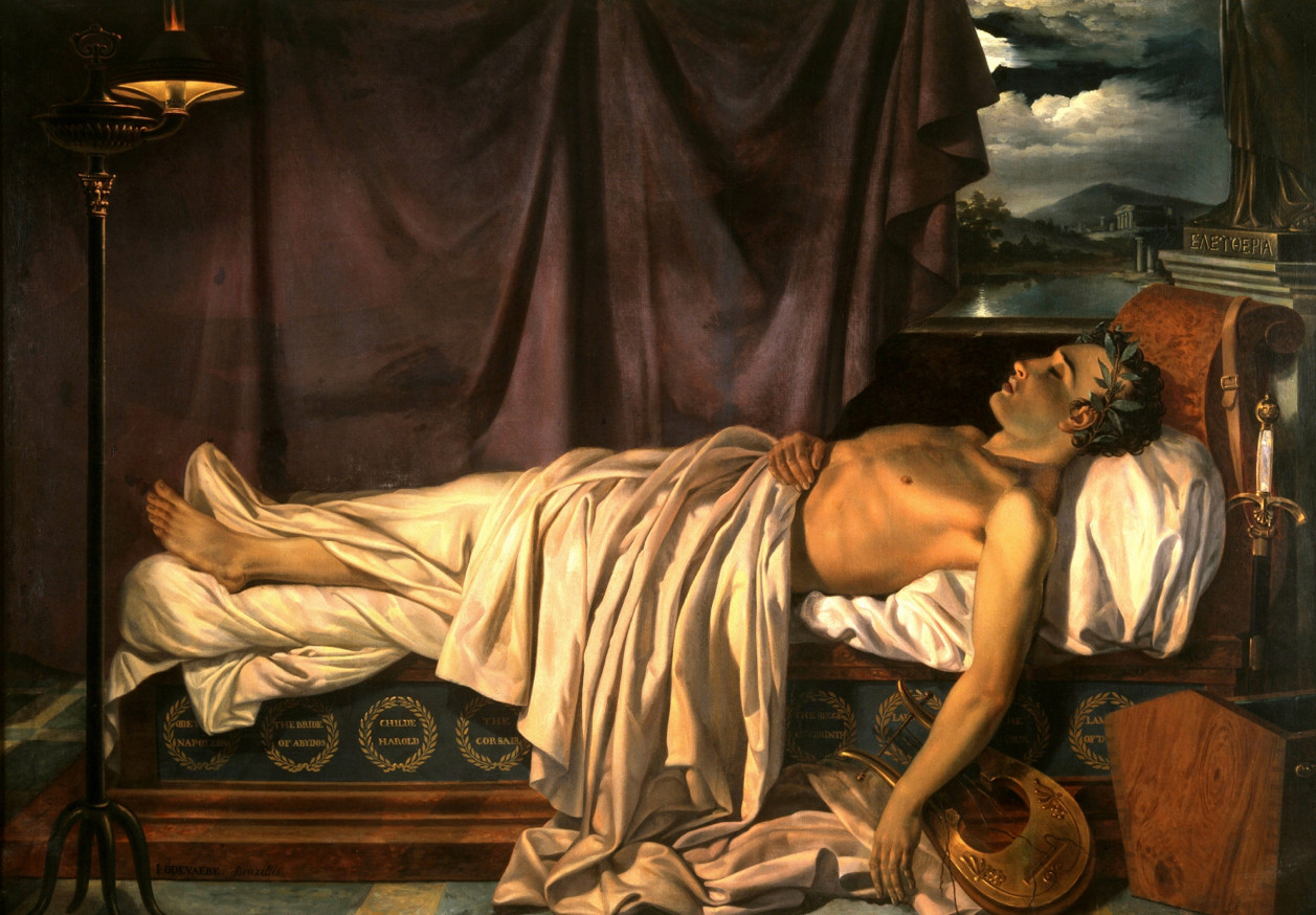 Йозеф Одеваере. Лорд Байрон на&nbsp;смертном одре. 1826
