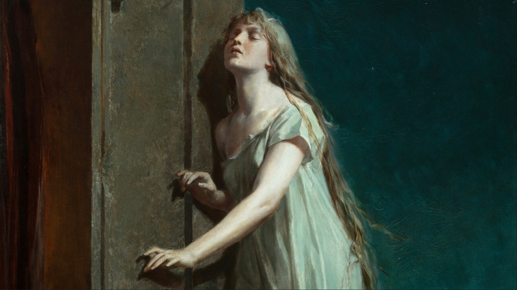 Фрагмент картины «Сомнамбула» Максимилиана Пирнера / Maximilián Pirner, 1878 