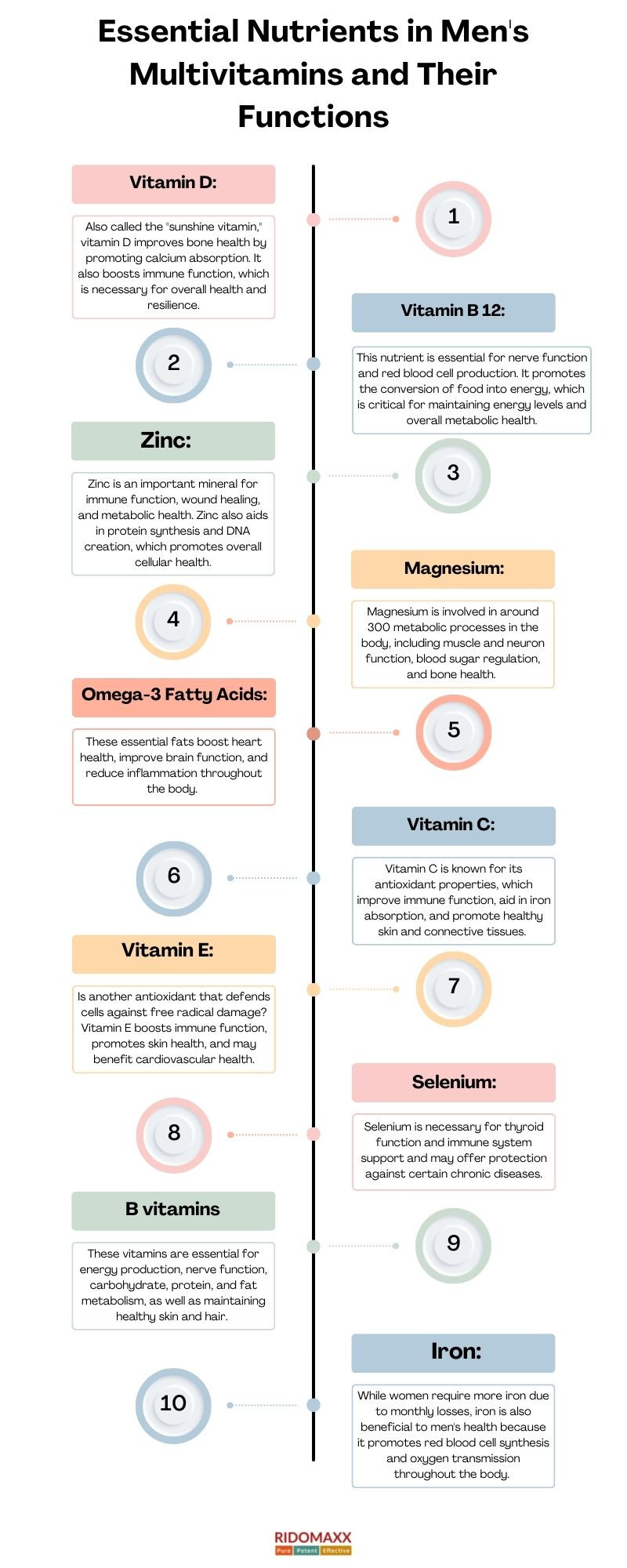 Essential Nutrients in Men's Multivitamins and Their Functions