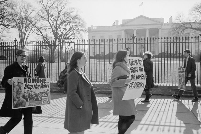 Women protest Vietnam War at White House, January 1968. PhotoQuest / Getty Images