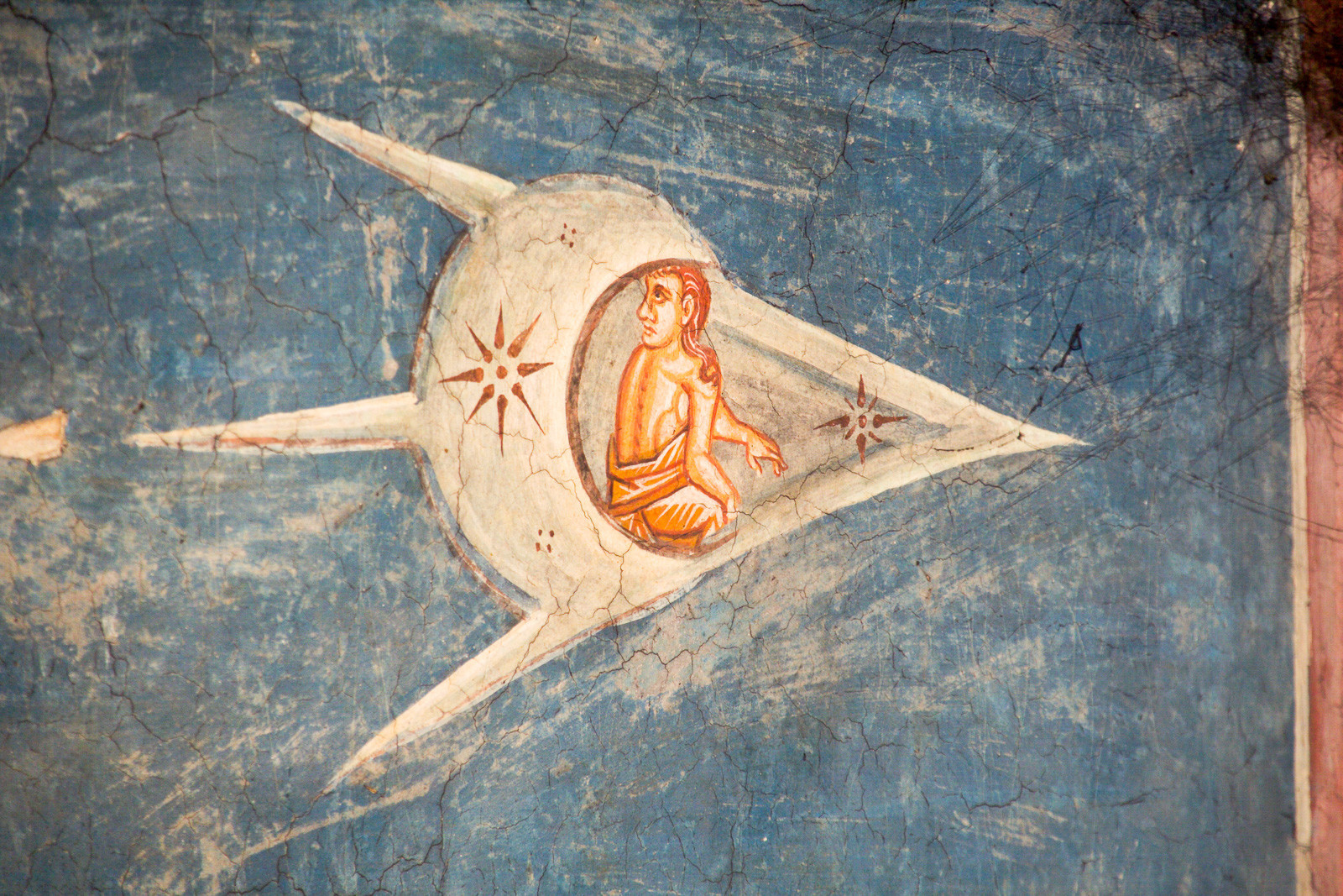 Фрагмент фрески на&nbsp;сюжет распятия, монастырь Высокие Дечаны, Косово, около&nbsp;1350&nbsp;г. 