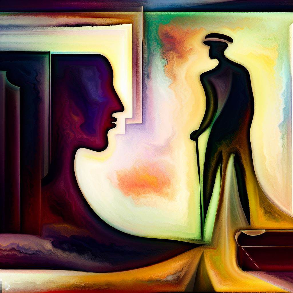 Картинка сгенерирована по&nbsp;запросу: Ulysses and Kafka as source of desire in abstract style. Генератор: https://www.bing.com/images/create?FORM=GDPGLP