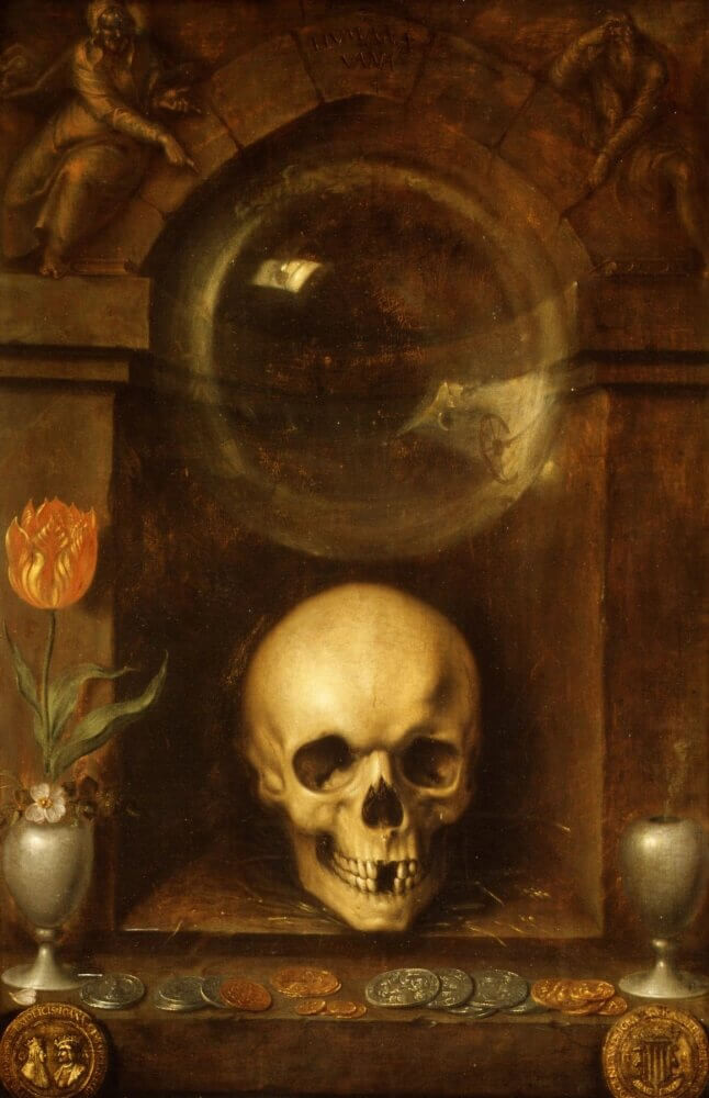 Рис.&nbsp;2. Якоб де Гейн. Vanitas. Нидерланды, 1603&nbsp;г.&nbsp;Масло, холст. 32,5 × 53,9&nbsp;см.&nbsp;Музей искусств Метрополитен (Нью-Йорк, США) [6]