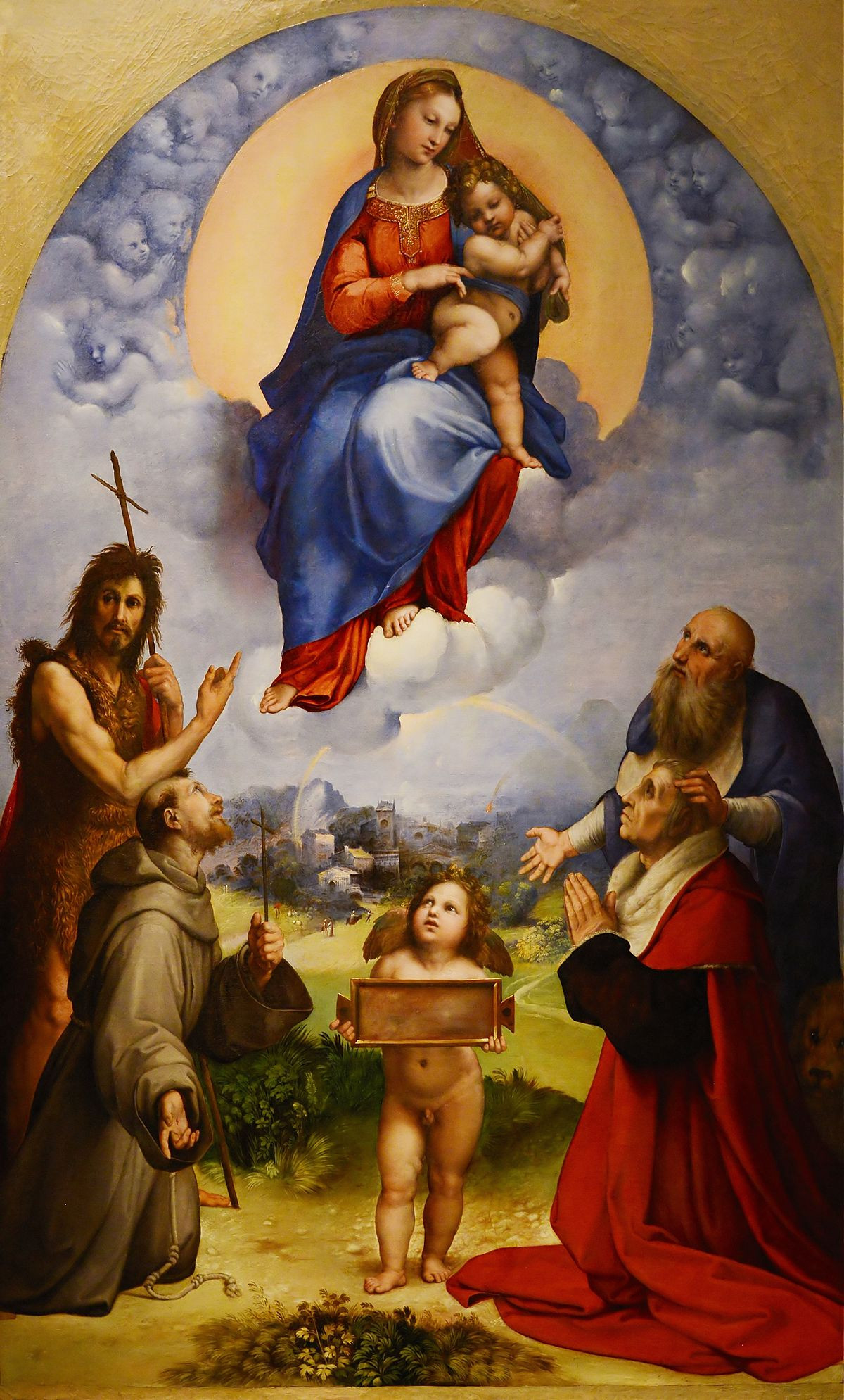 Raphael&nbsp;— Madonna of Foligno, 1511, Pinacoteca Vaticana, Vatican City.