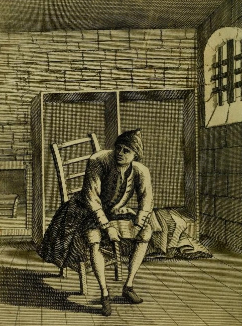 Джонатан Уайлд в&nbsp;Ньюгейтской тюрьме. Гравюра 1725&nbsp;г.