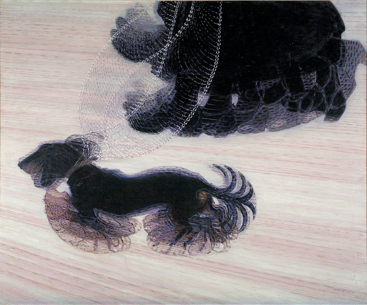 Дж. Балла&nbsp;— Динамизм собаки на&nbsp;поводке, 1912. Художественная галерея Олбрайт-Нокс, Буффало.