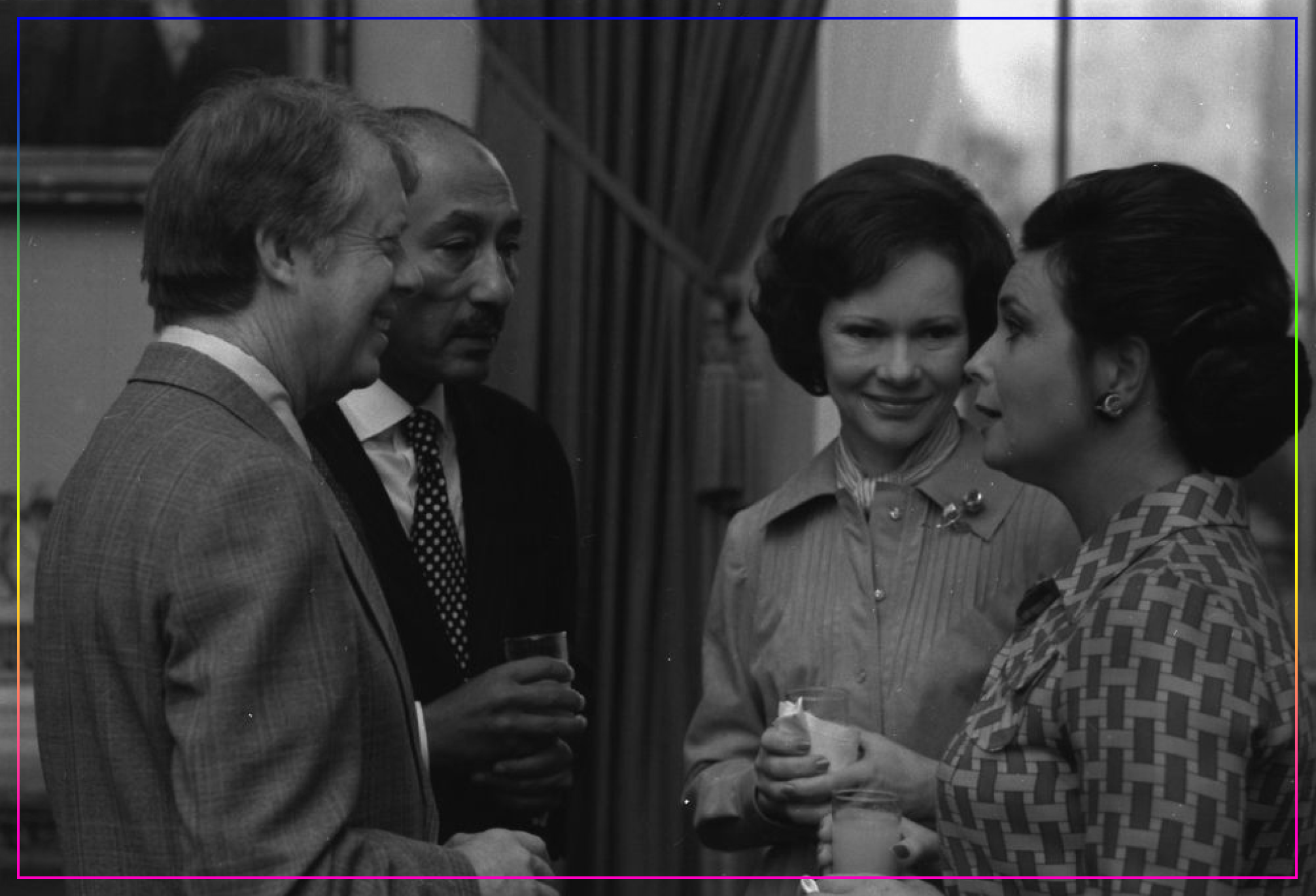 Супруги Садат во время встречи с президентом США Джимми Картером и его женой Розалин, 1977. Фото: U.S. National Archives and Records Administration