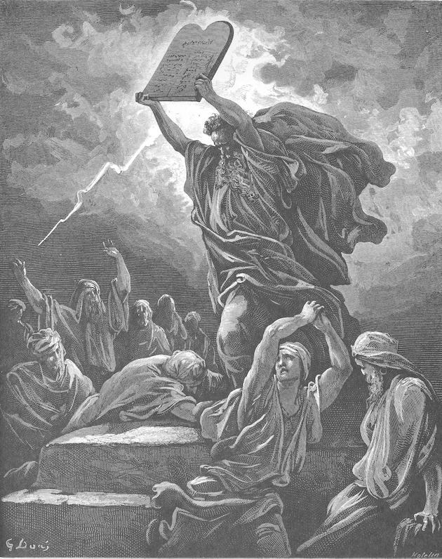Густав Доре. «Моисей разбивает скрижали Закона». 1866