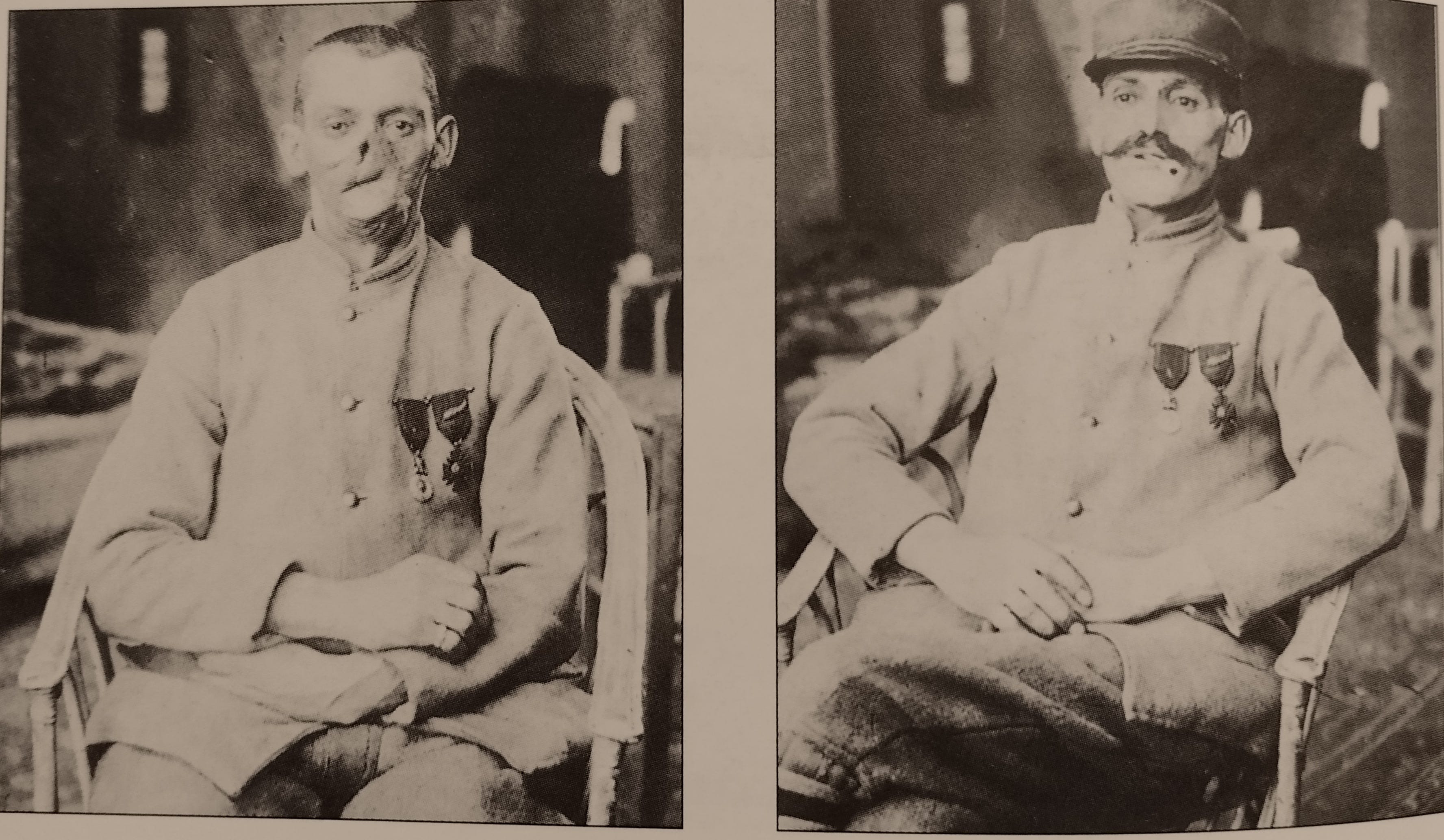 Surgery failed this French soldier who found himself horribly disfigured by his wounds. In the second photograph, he wears a mask in an effort to put forward a more normal appearance