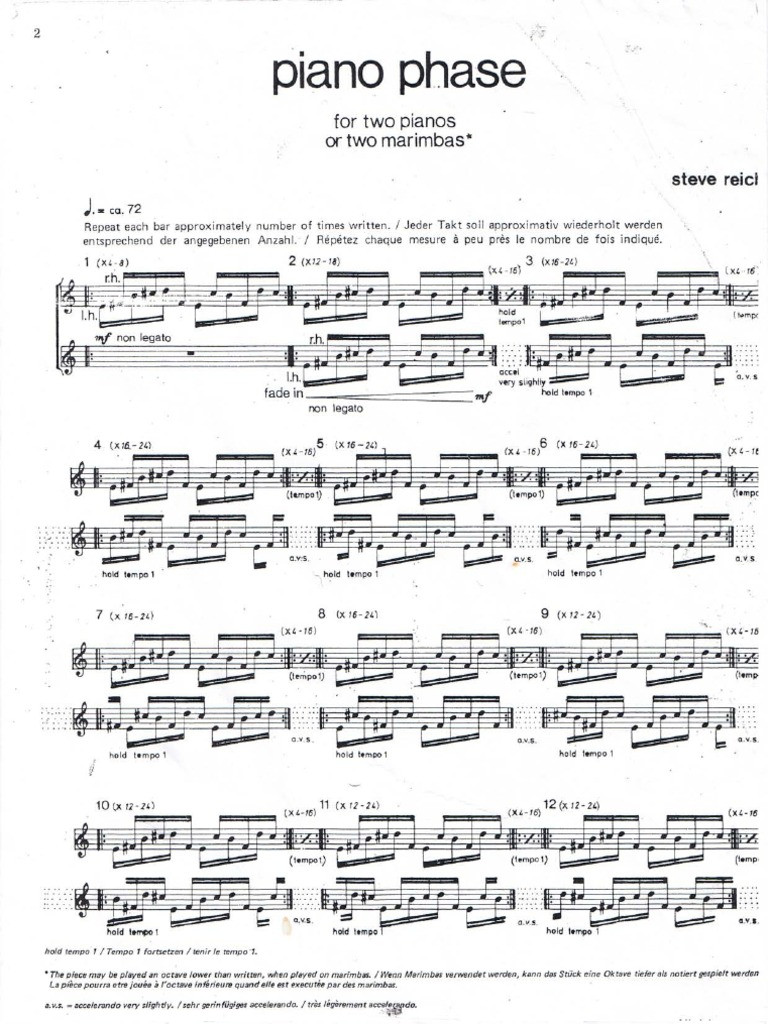 Steve Reich&nbsp;— Piano Phase