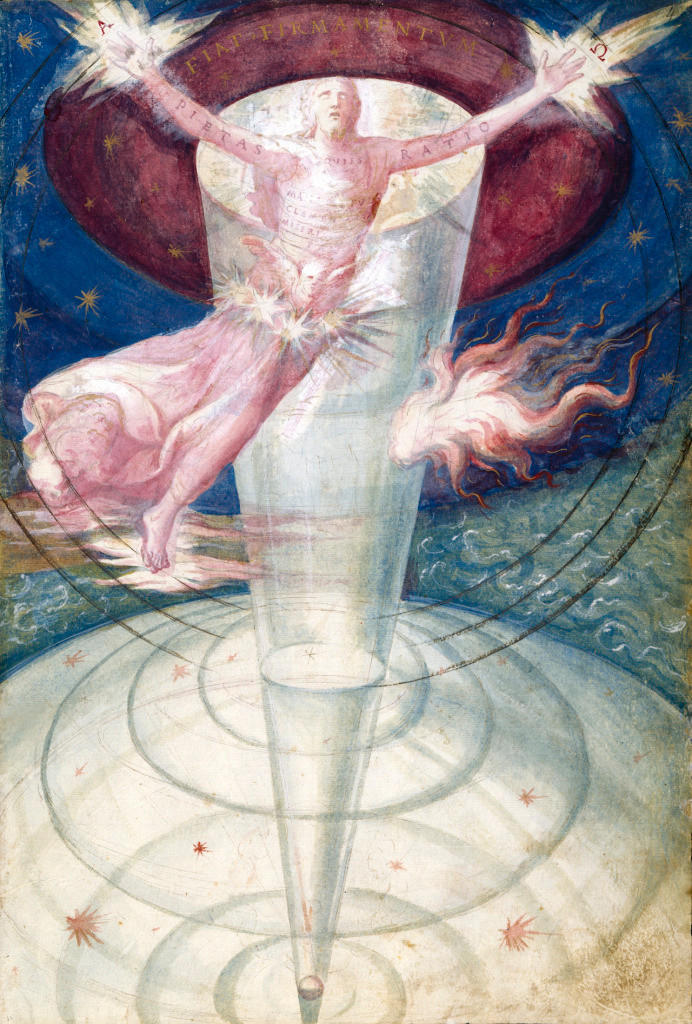 Изобрежение вселенной и&nbsp;божественного создателя создателя, 1573&nbsp;год. Франсиско де Холанда. (Испанская национальная библиотека).