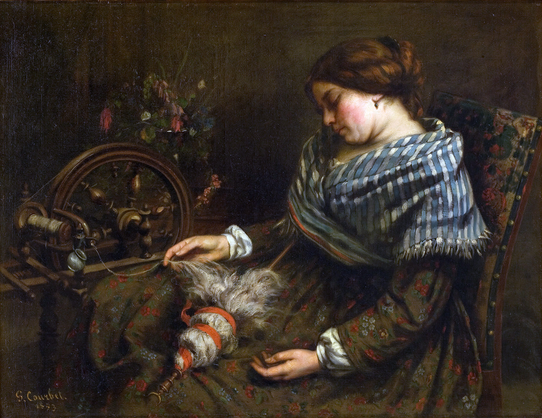 Густав Курбе. Спящая вышивальщица, 1853