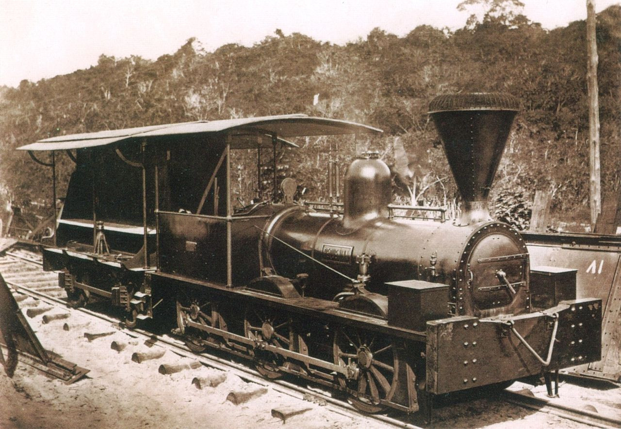 Локомотив в&nbsp;провинции Баия, Бразильская Империя, 1859&nbsp;год. 