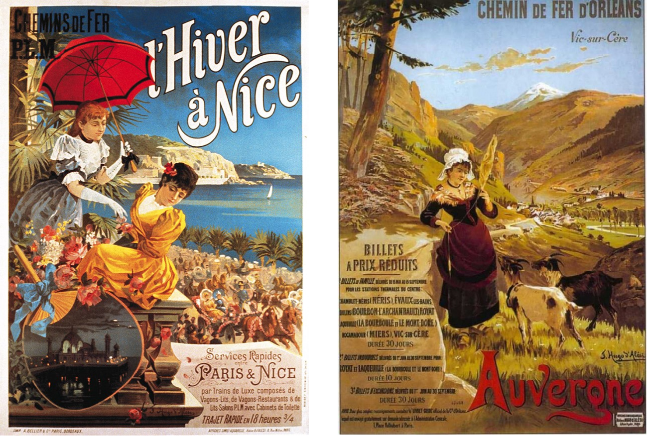 Hugo d’Alesi: L’hiver a Nice (слева) и&nbsp;Auvergne (справа)&nbsp;— 1896