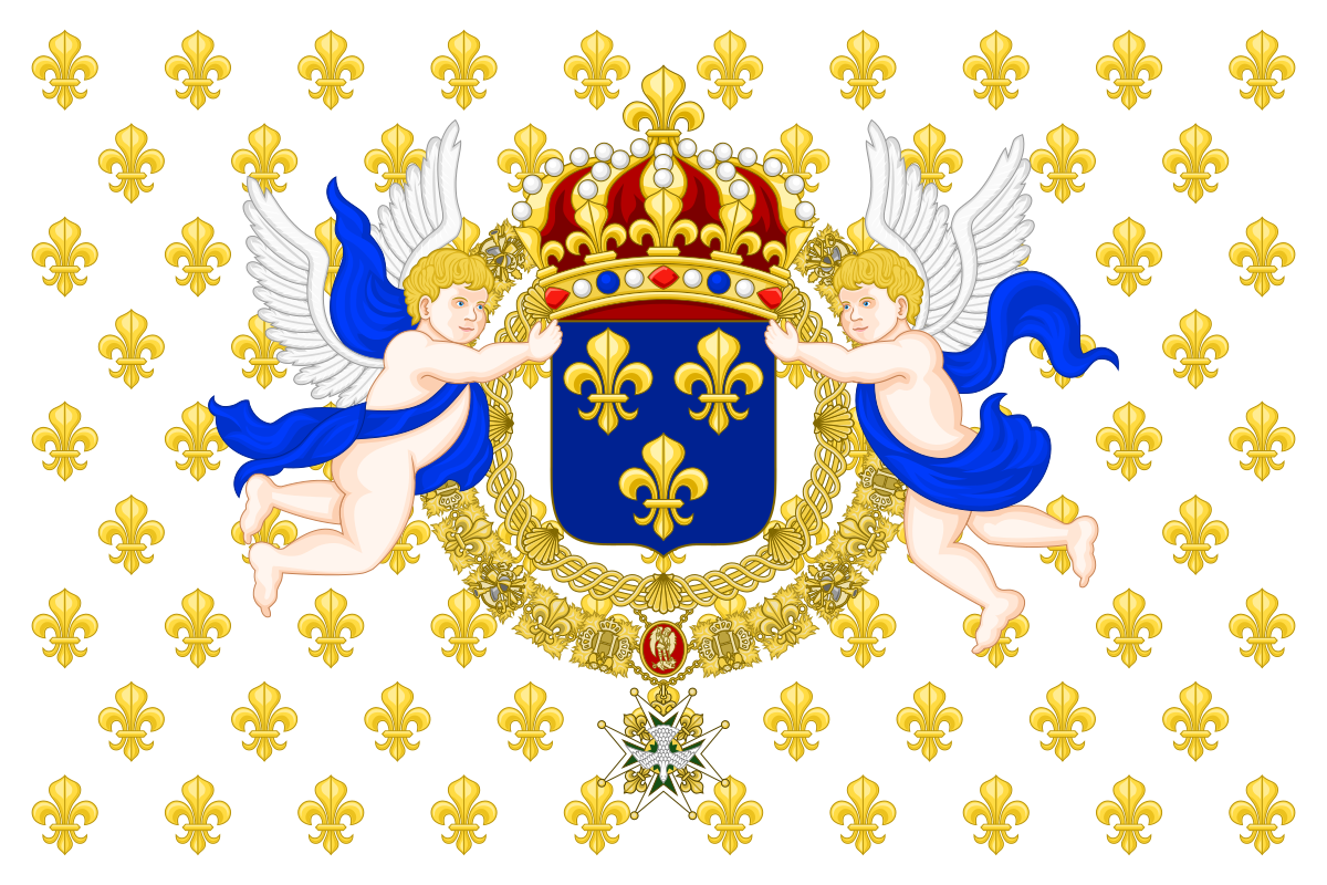 Флаг Франции Бурбонов (использовался с&nbsp;XVII&nbsp;в. по&nbsp;1790&nbsp;г.)