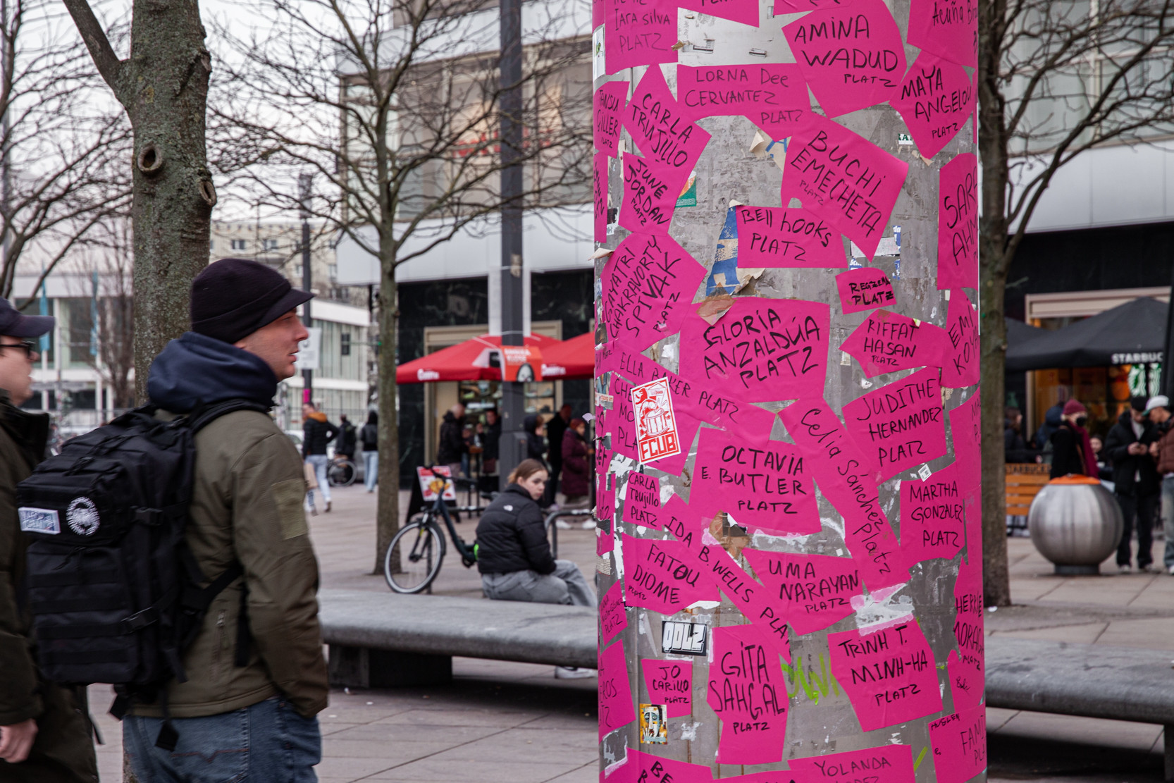 Other Name Pole in the Open Air Museum of Decoloniality, de_colonialanguage collective, November 2023, Berlin