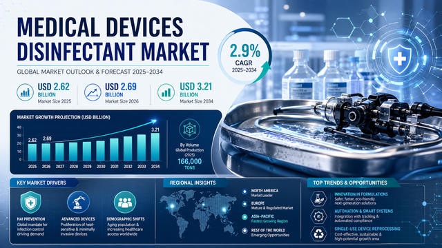 Global Medical Devices Disinfectant Market: Strategic Outlook, Growth Drivers, Regional Trends, and Forecast 2025–2034