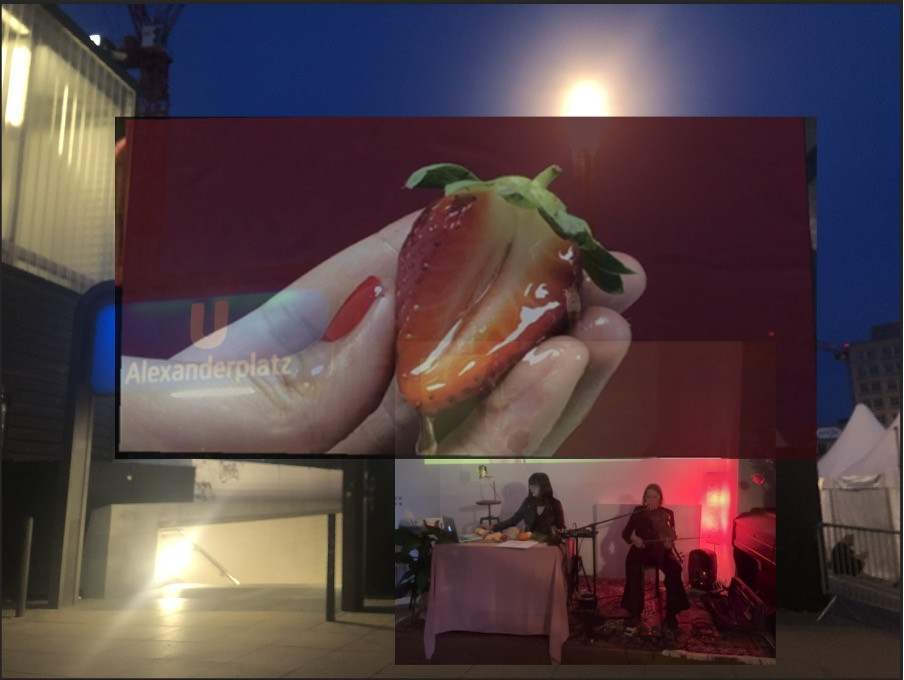 Dr. Chang Gao, Sound performance with Augmented Reality Interface Desire, AI and Public Intimacy, Open Air Museum of Decoloniality (Alexanderplatz), 2024