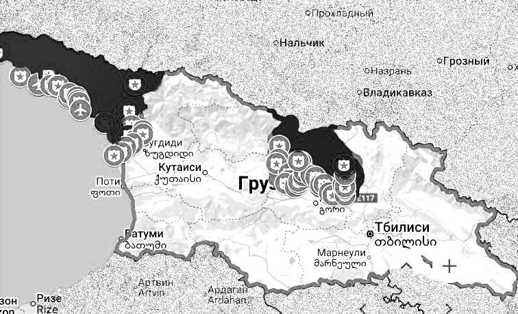 колличесвто военных баз, контроллируемых ФСБ, на оккупированных терииториях Сакартвело.