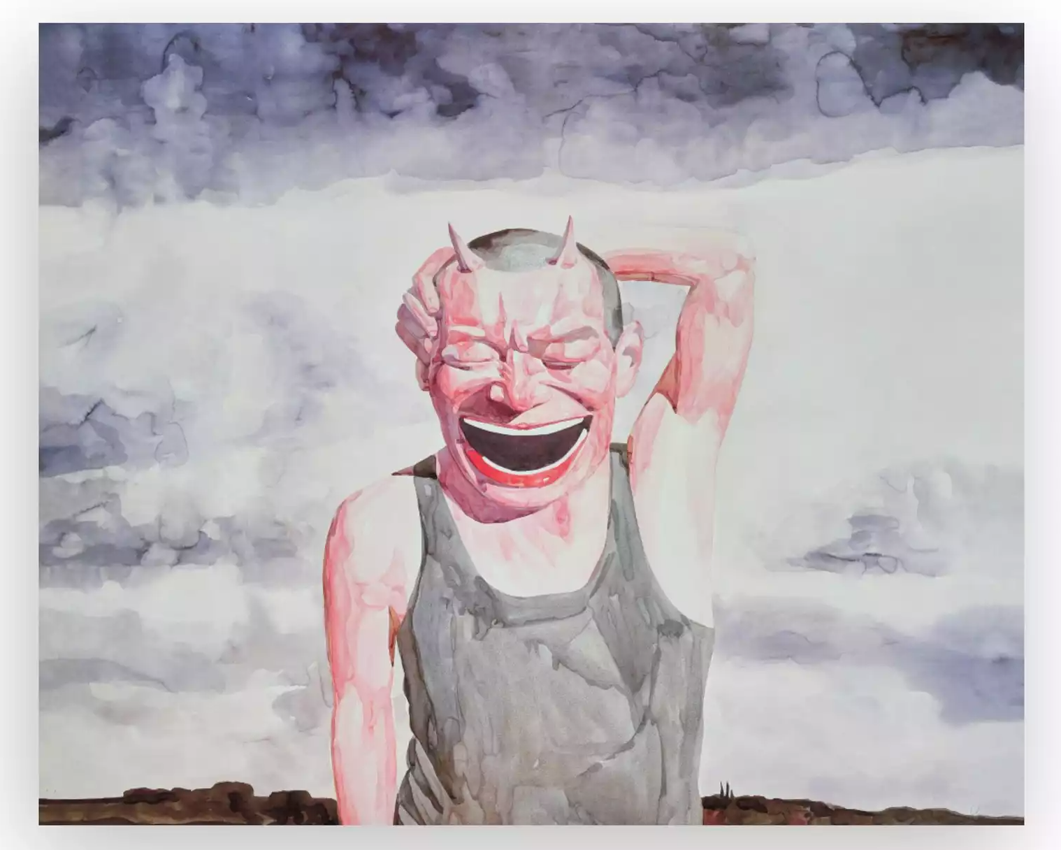 Yue Minjun. Smile-ism No. 27. 2006. Colour lithograph. Source: sothebys.com