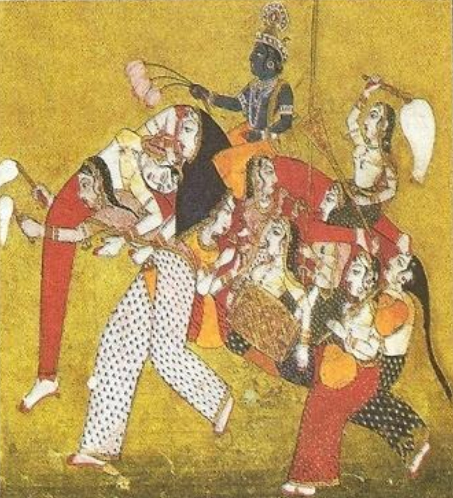 Krishna on a composite elephant. (Фрагмент фрески в&nbsp;г.&nbsp;Джайпуре. Индия. Время создания неизвестно). 