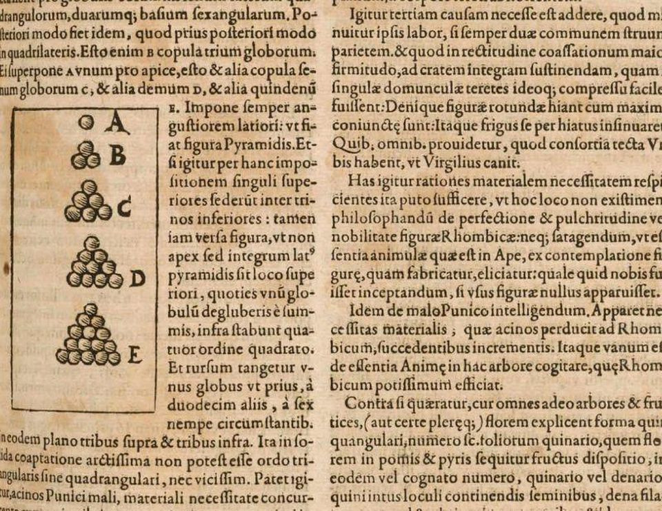 Страницы трактата Иоганна Кеплера «О&nbsp;шестиугольных снежинках» (Strena, seu de nive sexangula), 1611&nbsp;г.