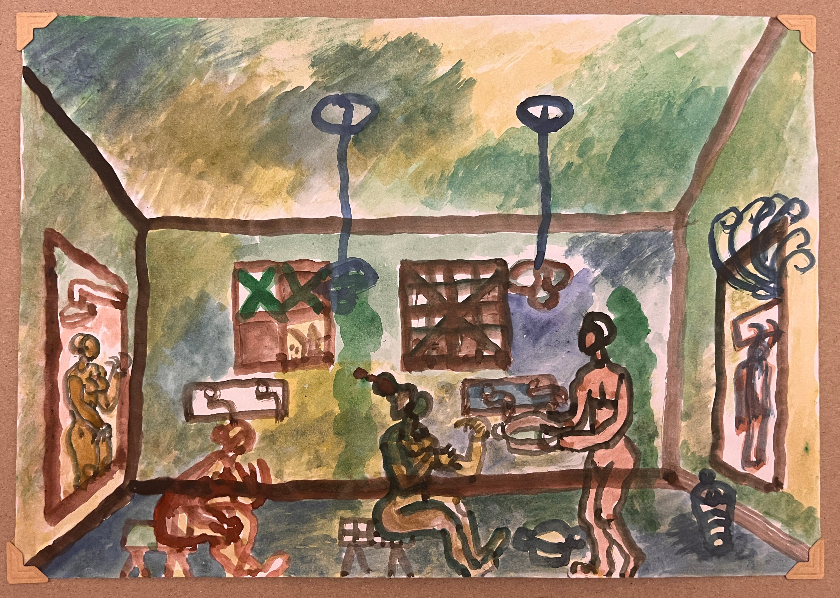 Без названия 2020-е гг., бумага, акварель 29,7 × 42 см Собственность автора. Находится в ДСО «Покровский»