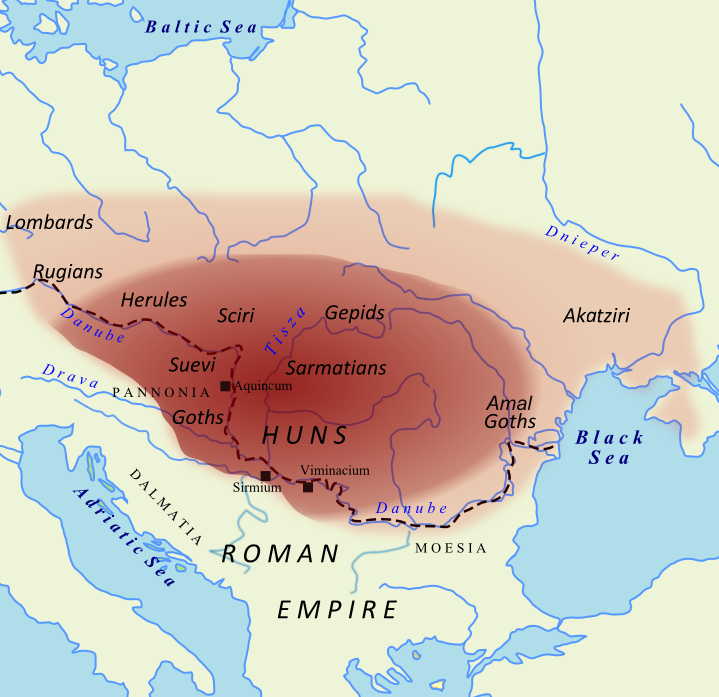 Карта Гуннской империи. 