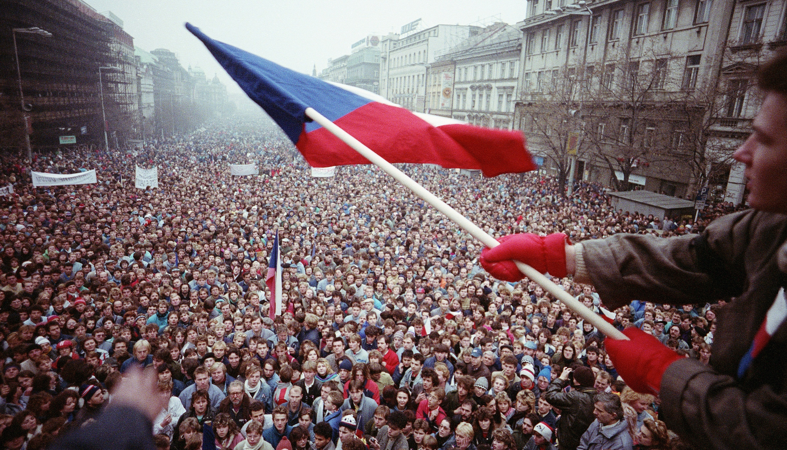 Митинг на&nbsp;Вацлавской площади, 1989