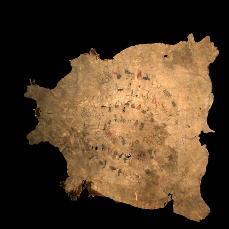 Lone Dog’s winter count (Sioux. NA.702.5) is a pictorial calendar with a spiral of counterclockwise-placed images that represent most memorable events of 71 years of and serve Yanktonais Nakota community as a memory aid. Among the events encoded into the count researchers managed to identity and confirm the Leonid meteor shower in 1833 also recorded in other sources. 