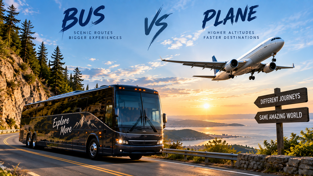 Charter Bus vs Airplane: Which Is Less Stressful for Group Travel?