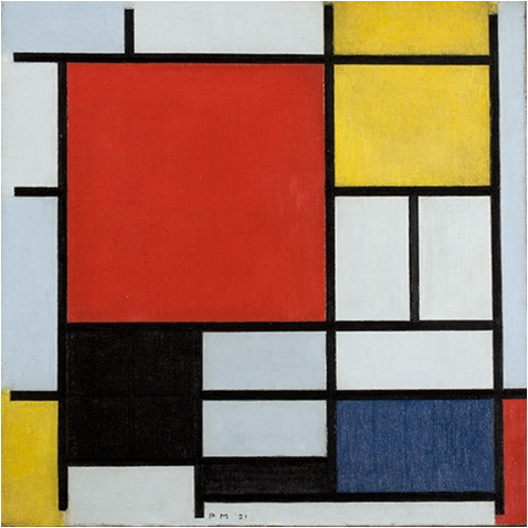 Пит Мондриан. Композиция с&nbsp;большой красной плоскостью, желтым, черным, серым и&nbsp;синим, 1921