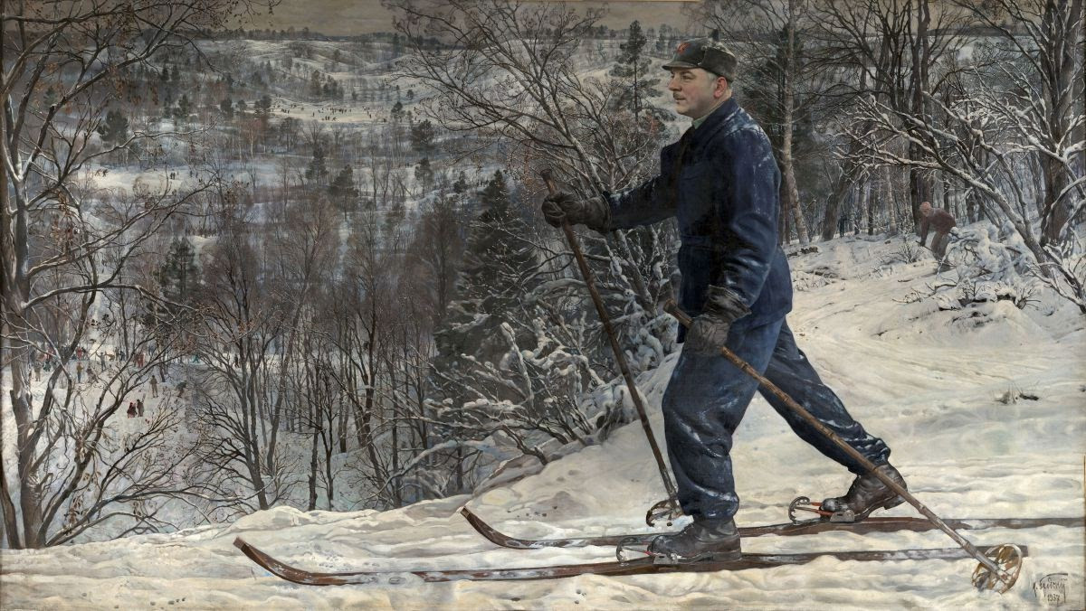 Исаак Бродский. Ворошилов на&nbsp;лыжной прогулке, 1937