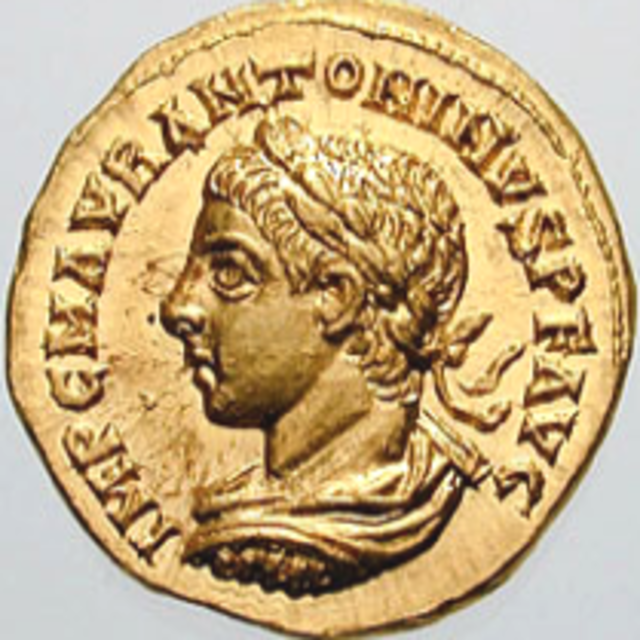 Монета с, предположительно, портретом императора Гелиогабала