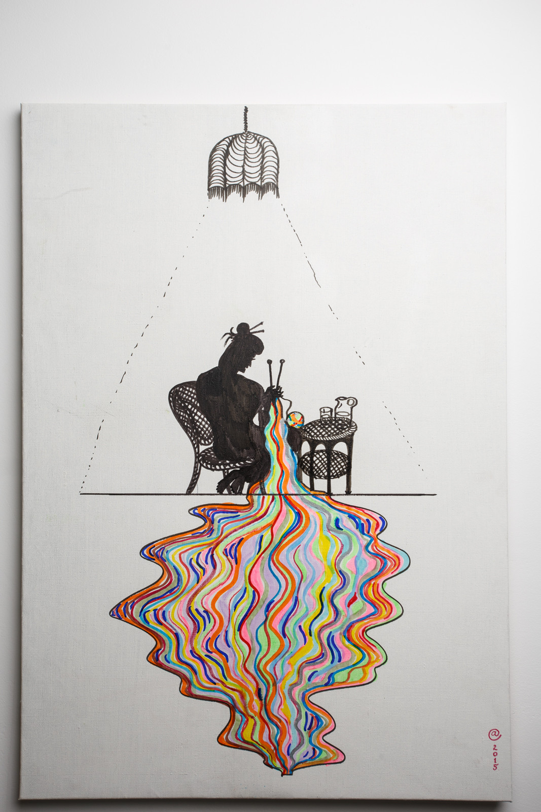 Сергей Ануфриев. Из&nbsp;серии «Отражения». Холст, фломастеры, 66×95, 2015. Фото: Никита Шохов. 