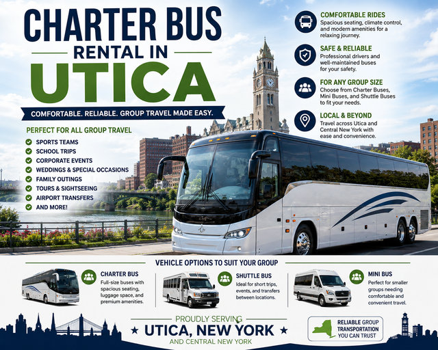 Utica Charter Bus Rental for Corporate Events and Business Travel