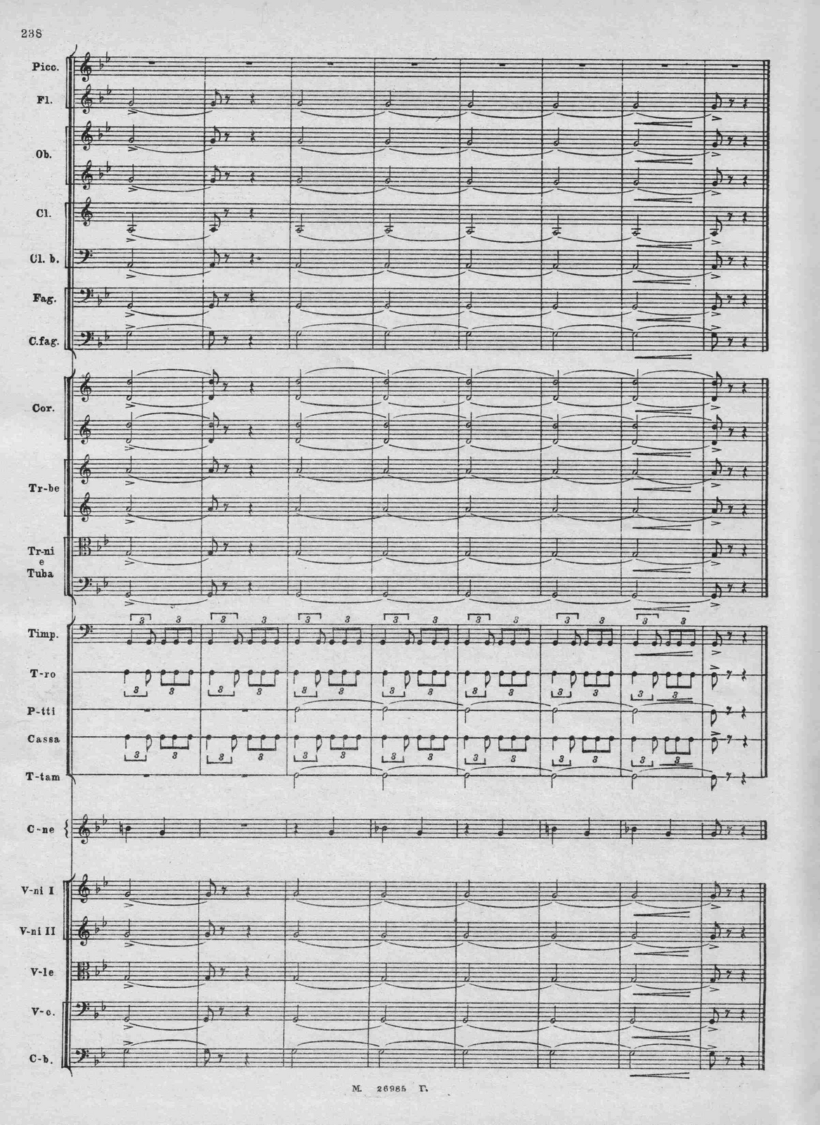 The final page of the score for Symphony No. 11