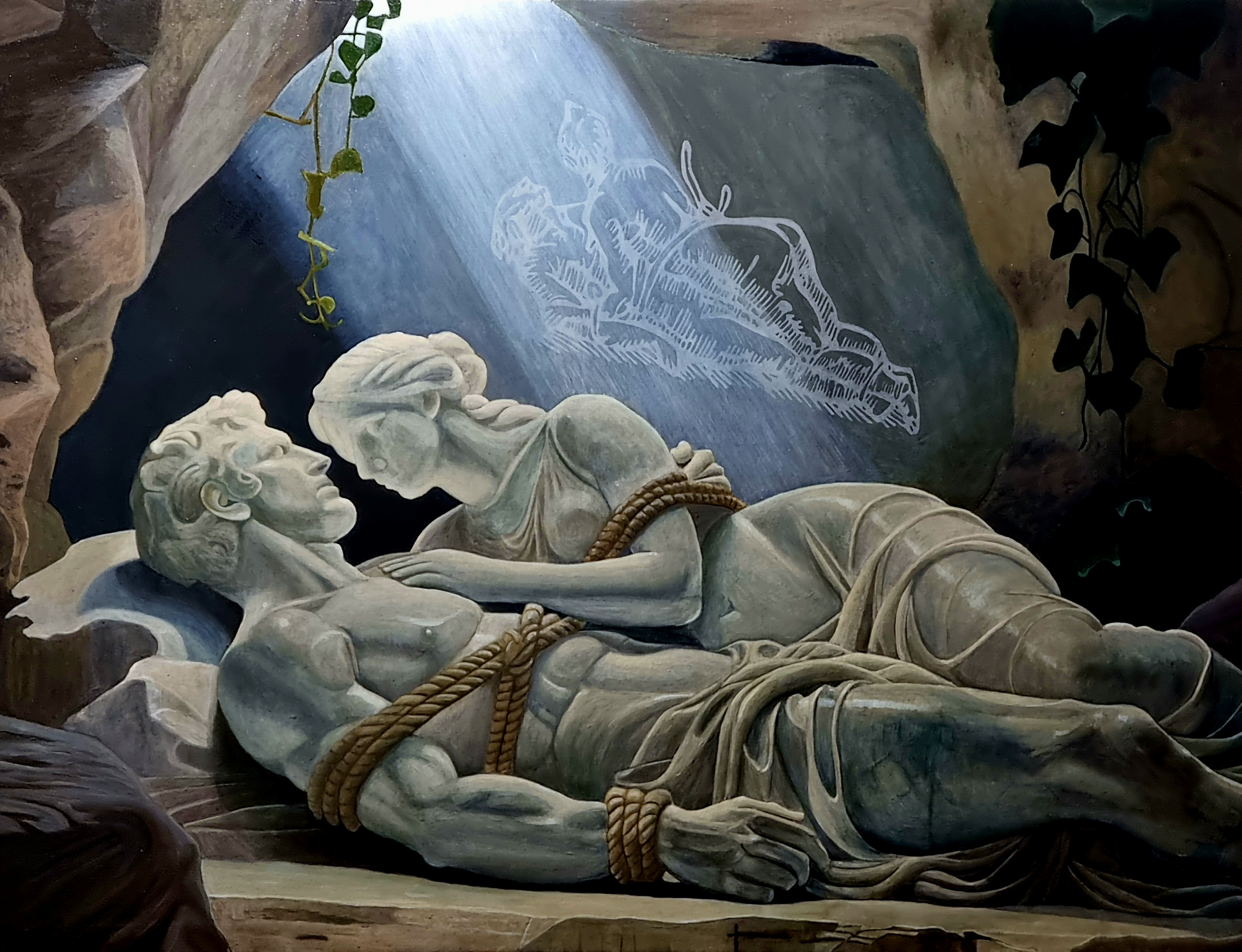 «Кенотаф нашей имманенции», 150×110, масло, 2025.  