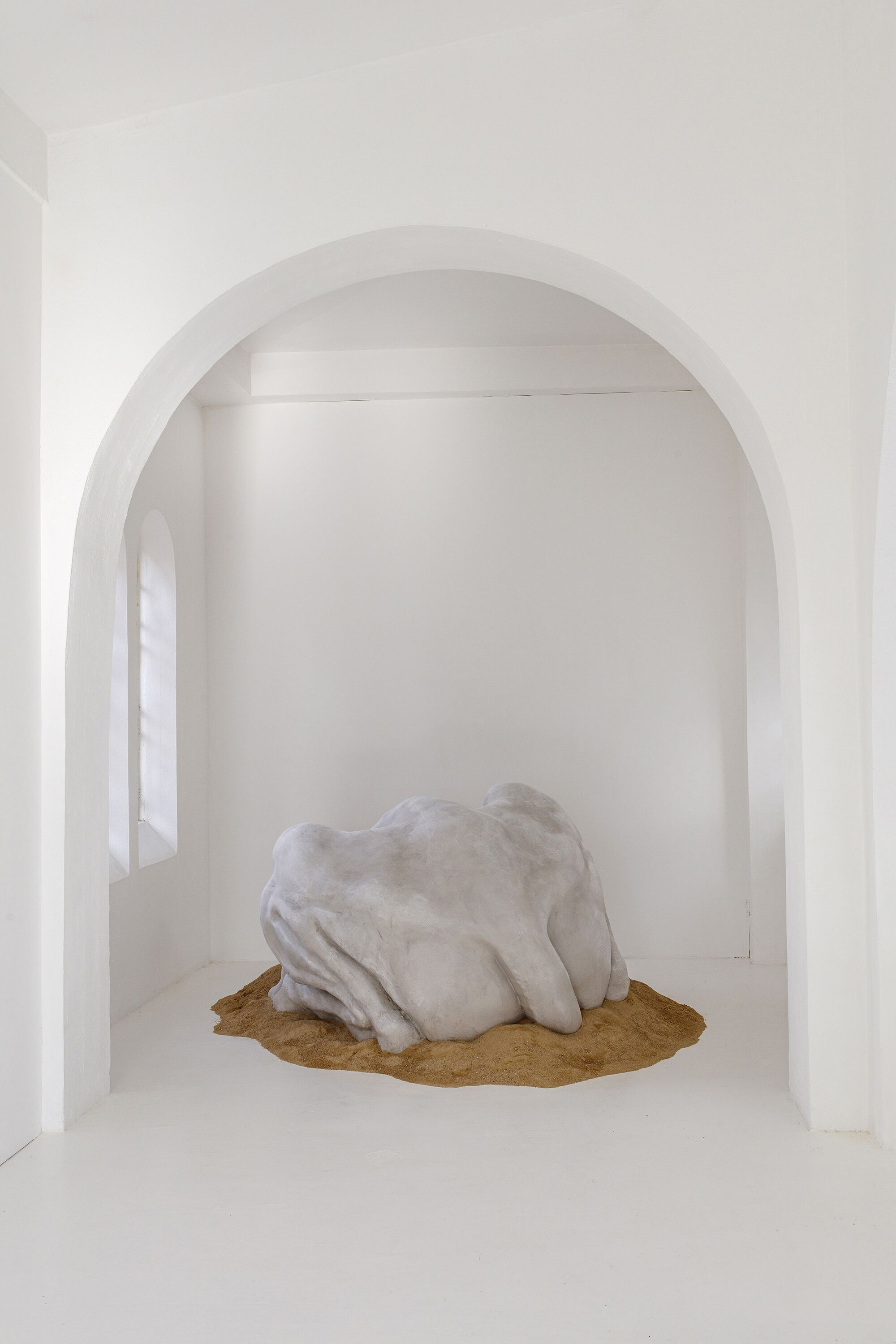 Zuzanna Czebatul, Their New Power (Back), 2020. Polystyrene, acrylic and sand, 60×150 x 105 cm. From the exhibition &#39;The Singing Dunes’, CAC-La synagogue de Delme