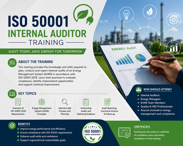 การฝึกอบรมผู้ตรวจติดตามภายใน ISO 50001: เสริมสร้างความเชี่ยวชาญด้านการจัดการพลังงาน