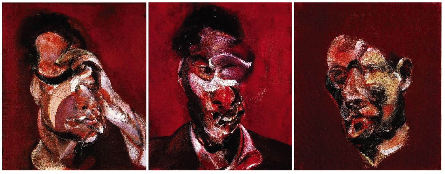 three studies for portrait of lucian freud by francis bacon