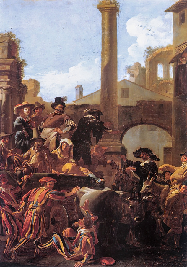 Ян Миль. Карнавал в&nbsp;Риме. Холст, масло. 68×50. 1653.