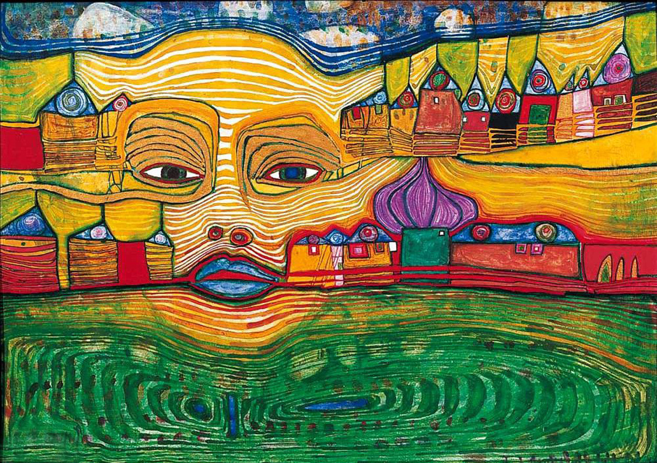 Painting of Friedensreich Hundertwasser