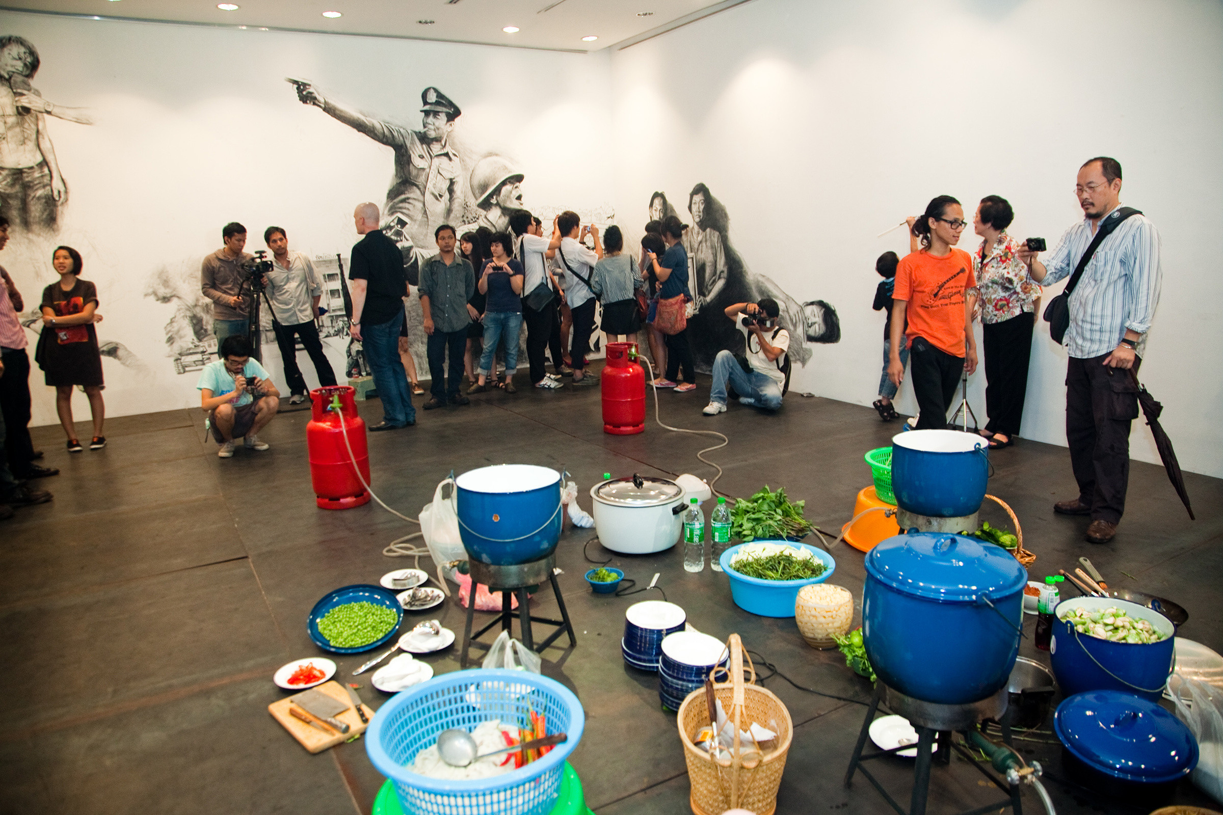 Rirkrit Tiravanija. Installation view, Who’s Afraid of Red Yellow and Green, Hirshhorn, 2019