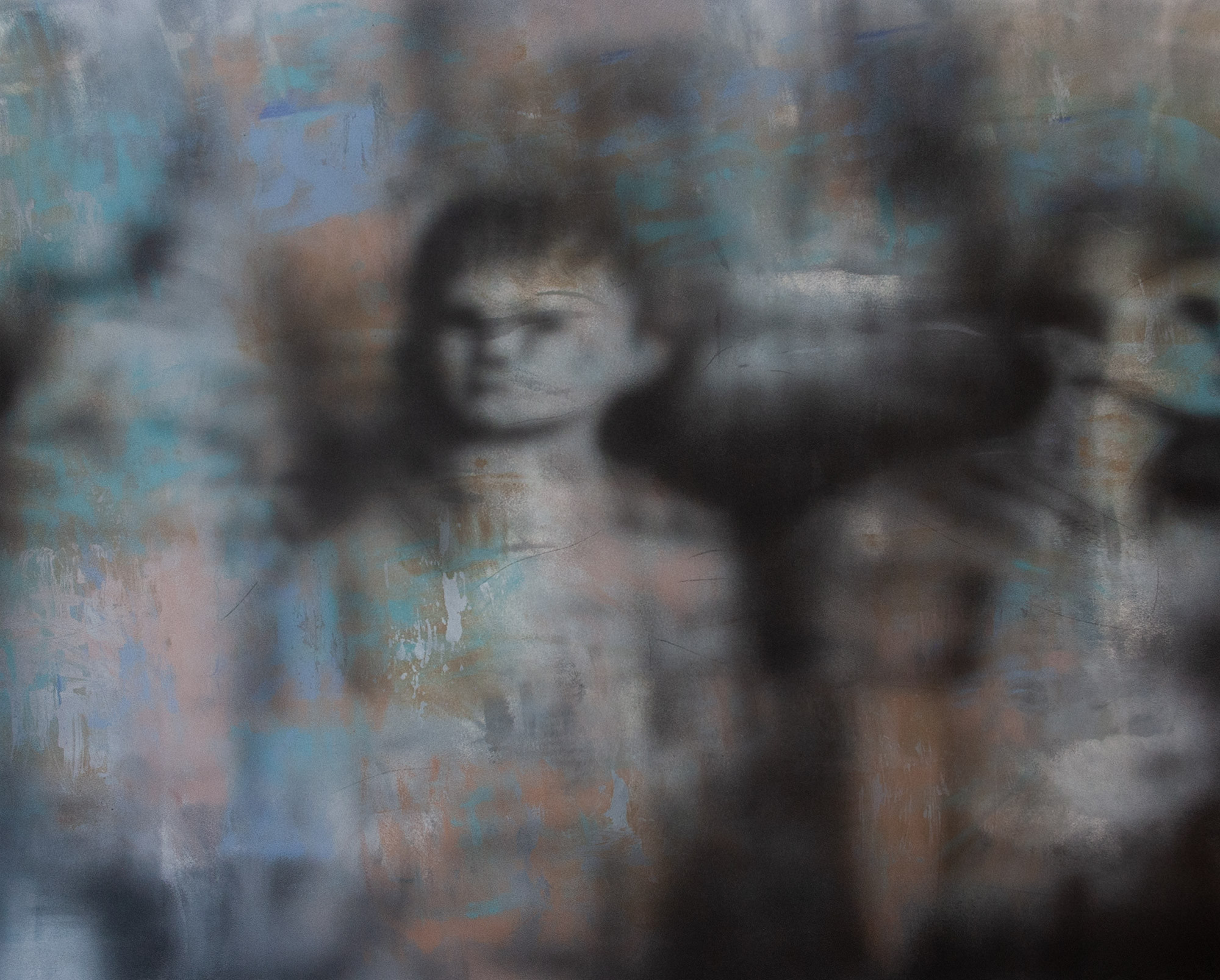 Школьники, 2025 Бумага, акрил, темпера 59,6 × 70 см