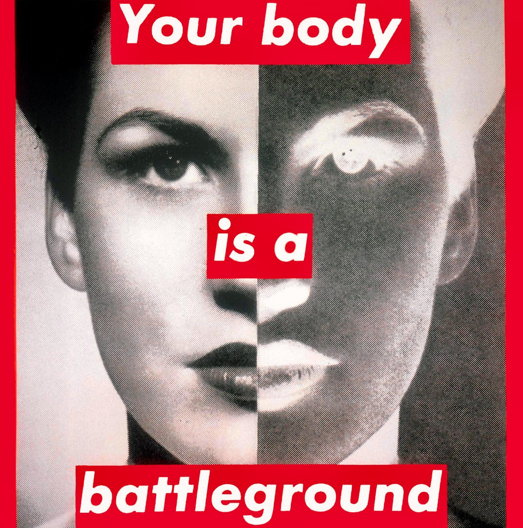 Фотография Барбары Крюгер «Твоё тело&nbsp;— это поле битвы», 1989
