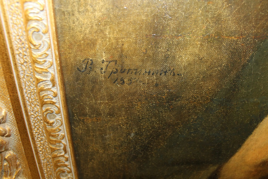 Подпись на&nbsp;картине «Старик»: «В. Тропинин 1854»БСИИ ASG, инв. № 02-0005